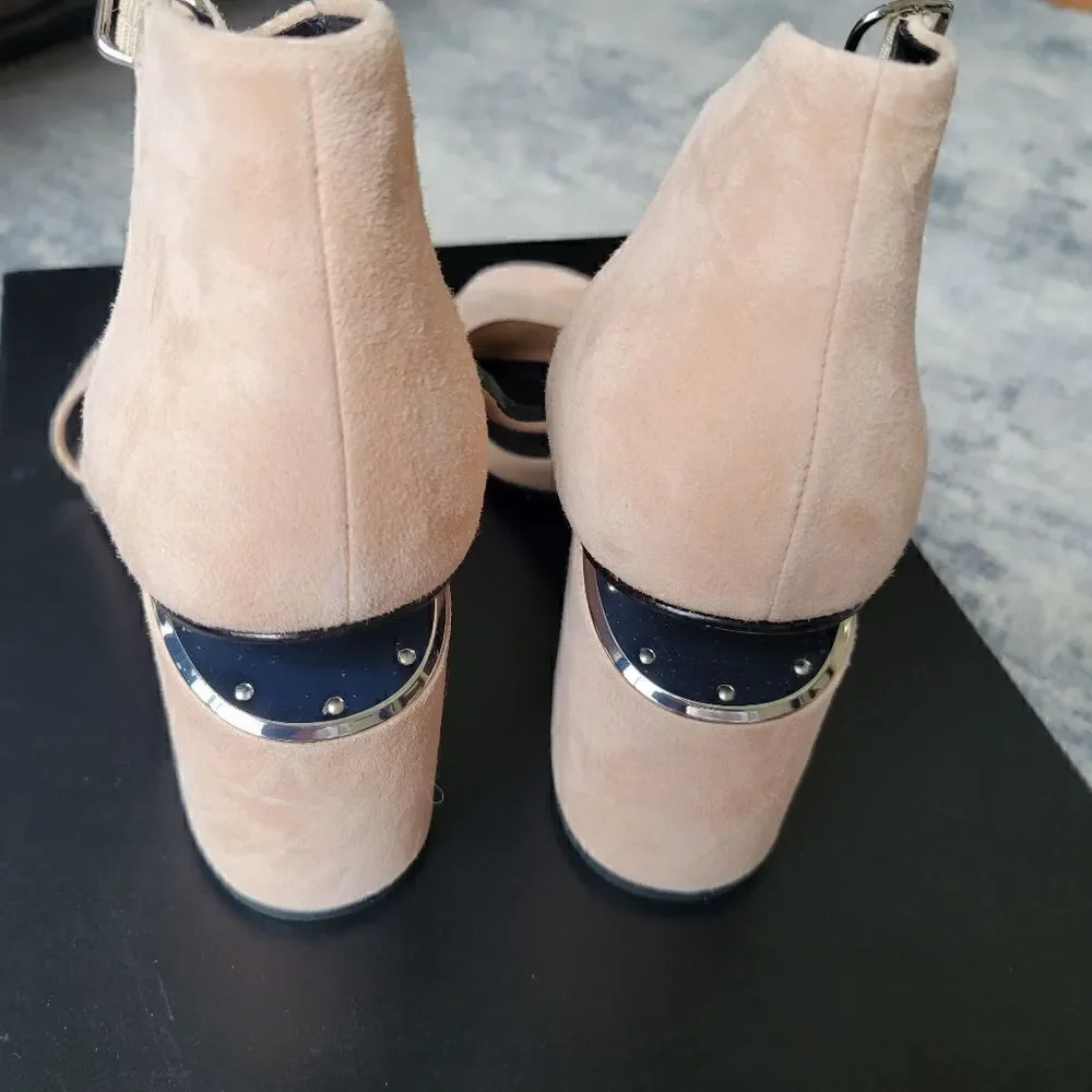 Alexander Wang Abby Suede Tilt-Heel City Sandal 36